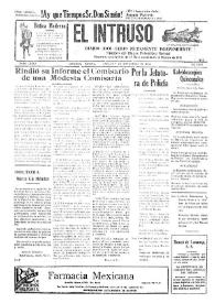 Portada:El intruso. Diario Joco-serio netamente independiente. Tomo LXXIII, núm. 72813, sábado 8 de noviembre de 1941 [sic]
