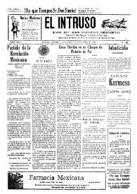 Portada:El intruso. Diario Joco-serio netamente independiente. Tomo LXXIII, núm. 7295, miércoles 12 de noviembre de 1941