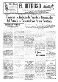 Portada:El intruso. Diario Joco-serio netamente independiente. Tomo LXXIII, núm. 7325, jueves 18 de diciembre de 1941