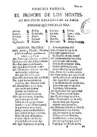 Comedia famosa. El principe de los montes / de don Pedro Calderon de la Barca | Biblioteca Virtual Miguel de Cervantes