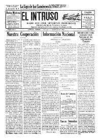 Portada:El intruso. Diario Joco-serio netamente independiente. Tomo LXXIII, núm. 7354, jueves 22 de enero de 1942
