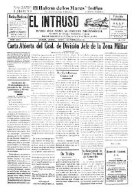 Portada:El intruso. Diario Joco-serio netamente independiente. Tomo LXXIII, núm. 7373, sábado 14 febrero de 1942