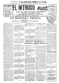 Portada:El intruso. Diario Joco-serio netamente independiente. Tomo LXXIII, núm. 7376, miércoles 18 febrero de 1942