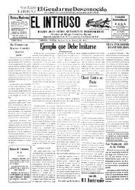 Portada:El intruso. Diario Joco-serio netamente independiente. Tomo LXXIV, núm. 7405, martes 24 marzo de 1942