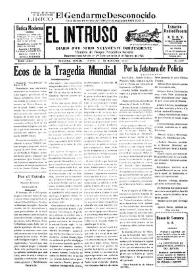 Portada:El intruso. Diario Joco-serio netamente independiente. Tomo LXXIV, núm. 7407, jueves 26 marzo de 1942