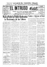 Portada:El intruso. Diario Joco-serio netamente independiente. Tomo LXXIV, núm. 7416, miércoles 8 de abril de 1942
