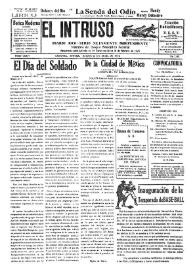 Portada:El intruso. Diario Joco-serio netamente independiente. Tomo LXXIV, núm. 7431, sábado 25 de abril de 1942