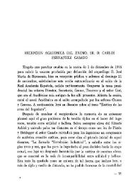 Portada:Recepción Académica del Excmo. Sr. D. Carlos Fernández Casado