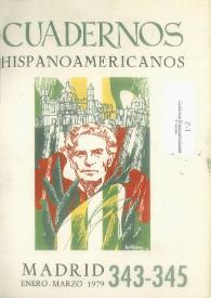 Portada:Cuadernos Hispanoamericanos. Núm. 343-345, enero-marzo 1979