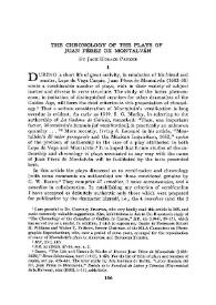 Portada:Chronology of the plays of Juan Pérez de Montalbán / by Jack Horace Parker