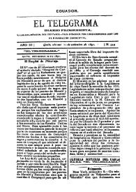 Portada:El Telegrama : diario progresista. Año III, núm. 549, viernes 11 de septiembre de 1891
