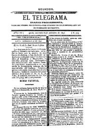 Portada:El Telegrama : diario progresista. Año III, núm. 553, miércoles 16 de septiembre de 1891
