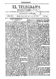 Portada:El Telegrama : diario progresista. Año III, núm. 602, lunes 16 de noviembre de 1891