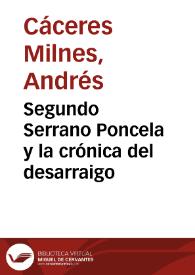 Portada:Segundo Serrano Poncela y la crónica del desarraigo: \"Habitación para hombre solo\" / Andrés Cáceres Milnes