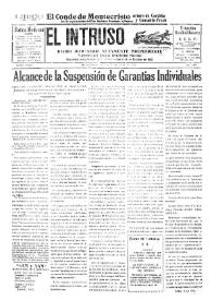 Portada:El intruso. Diario Joco-serio netamente independiente. Tomo LXXIV, núm. 7465, domingo 7 de junio de 1942