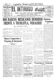 Portada:El intruso. Diario Joco-serio netamente independiente. Tomo LXXIV, núm. 7486, jueves 2 de julio de 1942
