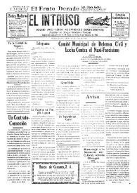 Portada:El intruso. Diario Joco-serio netamente independiente. Tomo LXXIV, núm. 7500, sábado 18 de julio de 1942