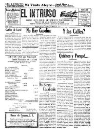Portada:El intruso. Diario Joco-serio netamente independiente. Tomo LXXV, núm. 7518, domingo 9 de agosto de 1942 [sic]