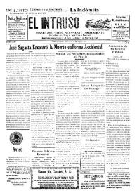 Portada:El intruso. Diario Joco-serio netamente independiente. Tomo LXXV, núm. 7535, sábado 29 de agosto de 1942