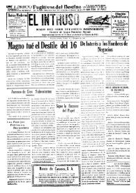 Portada:El intruso. Diario Joco-serio netamente independiente. Tomo LXXV, núm. 7551, viernes 18 de septiembre de 1942