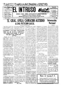 Portada:El intruso. Diario Joco-serio netamente independiente. Tomo LXXV, núm. 7553, domingo 20 de septiembre de 1942