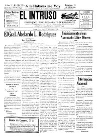 Portada:El intruso. Diario Joco-serio netamente independiente. Tomo LXXV, núm. 7570, sábado 10 de octubre de 1942