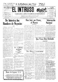 Portada:El intruso. Diario Joco-serio netamente independiente. Tomo LXXV, núm. 7571, domingo 11 de octubre de 1942