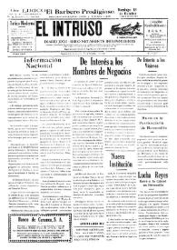 Portada:El intruso. Diario Joco-serio netamente independiente. Tomo LXXV, núm. 7574, jueves 15 de octubre de 1942