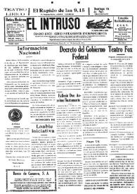 Portada:El intruso. Diario Joco-serio netamente independiente. Tomo LXXV, núm. 7594, martes 10 de noviembre de 1942