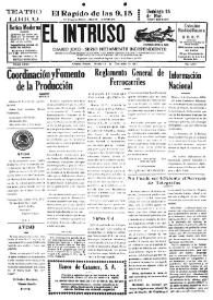 Portada:El intruso. Diario Joco-serio netamente independiente. Tomo LXXV, núm. 7598, sábado 14 de noviembre de 1942