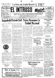 Portada:El intruso. Diario Joco-serio netamente independiente. Tomo LXXV, núm. 7604, domingo 22 de noviembre de 1942