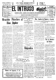 Portada:El intruso. Diario Joco-serio netamente independiente. Tomo LXXV, núm. 7613, jueves 3 de diciembre de 1942