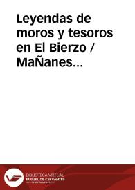 Portada:Leyendas de moros y tesoros en El Bierzo / MaÑanes Perez, Tomás