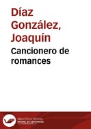 Portada:Cancionero de romances / Joaquín Díaz