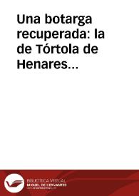 Portada:Una botarga recuperada: la de Tórtola de Henares (Guadalajara) / Lopez De Los Mozos, José Ramón