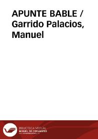 Portada:APUNTE BABLE / Garrido Palacios, Manuel