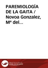 Portada:PAREMIOLOGÍA DE LA GAITA / Novoa Gonzalez, Mª del Carmen Novoa González