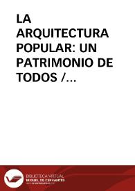 Portada:LA ARQUITECTURA POPULAR: UN PATRIMONIO DE TODOS / Casado Lobato, Concha / PUERTO