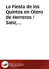 Portada:La Fiesta de los Quintos en Otero de Herreros / Sanz, Ignacio