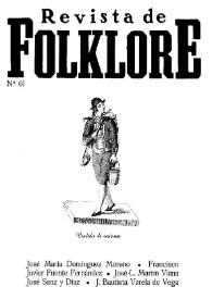 Portada:Revista de Folklore. Tomo 6a. Núm. 61, 1986