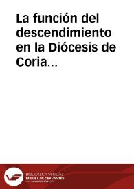 Portada:La función del descendimiento en la Diócesis de Coria (Cáceres) / Dominguez Moreno, José María