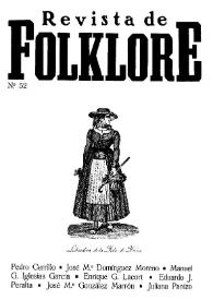 Portada:Revista de Folklore. Tomo 5a. Núm. 52, 1985