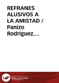 Portada:REFRANES ALUSIVOS A LA AMISTAD / Panizo Rodriguez, Juliana