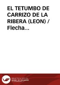 Portada:EL TETUMBO DE CARRIZO DE LA RIBERA (LEON) / Flecha Perez, Alberto