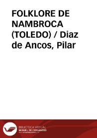 Portada:FOLKLORE DE NAMBROCA (TOLEDO) / Diaz de Ancos, Pilar