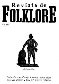 Portada:Revista de Folklore. Tomo 9a. Núm. 100, 1989