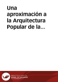 Portada:Una aproximación a la Arquitectura Popular de la cuenca del Ara (Huesca) / Acin Fanlo, José Luis y Ramón