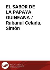 Portada:EL SABOR DE LA PAPAYA GUINEANA / Rabanal Celada, Simón
