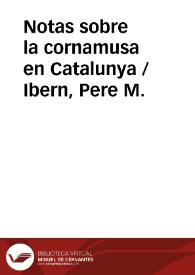 Portada:Notas sobre la cornamusa en Catalunya / Ibern, Pere M.