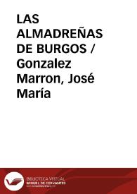 Portada:LAS ALMADREÑAS DE BURGOS / Gonzalez Marron, José María